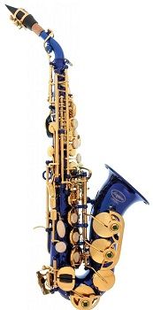 Lazarro 320-BU - BLUEGOLD Keys Curved Bb Soprano Saxophone